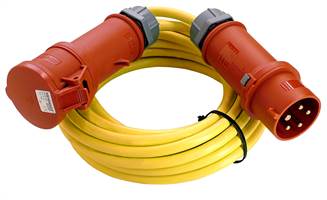 Cablu pentru construcţii, 5 x 2,5mm, 50ml, cu fişă şi conector, 16A, Z5255016