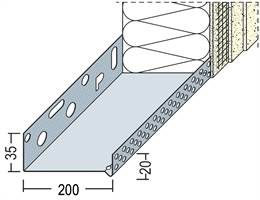 Profil soclu-jgheab WDVS, din aluminiu, 200mm, 90820 (9218), 2,50 ml/bară, 6 bare/legătură, Z490820