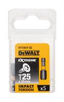 Bits T27 x 25mm EXTREME® IMPACT TORSION DEWALT® schlagfest 5Stk/Pack, ZDT7383T-QZ
