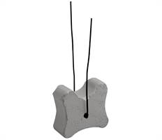 Piesă din beton fibros, în formă de os, cu sârmă, 20/25/30mm, lăţimea de tăiere 22mm, 500 bucăţi/sac, 50 saci/palet, ZFBEKD20