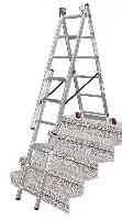 Vielzweckleiter Alu KRAUSE® CORDA® 3x6 Sprossen 1,70-3,65m, Treppenf., Gew. 9,0kg, Z033369