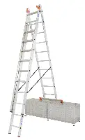 Vielzweckleiter Alu KRAUSE® MONTO® 3x10 Sprossen 3,80-6,90m, Treppenf., Gew. 18,0kg, Z129765