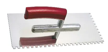 Drişcă de gletuit 280x130x0,7mm, E8, inox, dinţată - mâner curbat, UA33, Z1701808