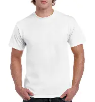 T-Shirt Gildan Heavy bumbac, alb, 170 g/m², marime M, UA12, Z18009WM