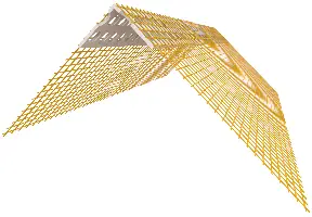 PVC-Winkel mit aufkasch. WDVS-Gewebe orange 10x15cm 2,50lfm/Sta VPE100 = 250lfm 20Kart/Pal, Z4041OR