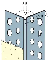 Vinclu-colţar din aluminiu, în unghi de 135°, 3,0 ml/bară, 50 bare/legătură, Z40433