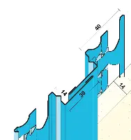 Dehnfugenprofil 1201 14mm 3,0lfm/Sta, 15Sta/Bd, 81Bd/Pal, erh. Zinkauflage (350g/m²), Z41201300