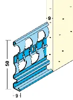 Profil pentru închiderea tencuielii 1219, 9mm, 3 ml/bară, 25 bare/legătură, 60 legături/palet, Z41219300
