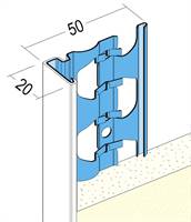 Profil pentru închiderea tencuielii 1222, 20mm, 3,0 ml/bară, 25 bare/legătură, 42 legături/palet, Z41222300
