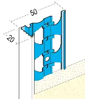 Profil pentru închiderea tencuielii 1222, 20mm, 3,0 ml/bară, 25 bare/legătură, 42 legături/palet, Z41222300