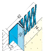 Profil pentru închiderea tencuielii 1301, 14mm, 3,0 ml/bară, 15 bare/legătură, 47 legături/palet, Z41301300