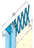 Profil pentru închiderea tencuielii 1312, 10mm, cu rost ascuns, 3,0 ml/bară, 15 bare/legătură, 47 legături/palet, Z41312300