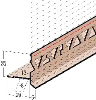 Einschubprofil 37428 an Rollladenkasten m. Gewebe 2,50lfm/Sta 25Sta/Kart 13Kart/Pal, Z437428250