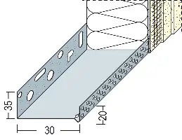 Profil soclu-jgheab WDVS, din aluminiu, 30mm, 90603 (9143), 2,50 ml/bară 10bare/legătură, Z490603