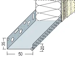 Profil soclu-jgheab WDVS, din aluminiu, 50mm, 90605 (9145), 2,50 ml/bară, 10 bare/legătură, Z490605