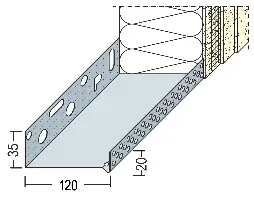 Profil soclu-jgheab WDVS, din aluminiu, 120mm, 90812 (9212), 2,50 ml/bară, 6 bare/legătură, Z490812
