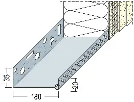 Profil soclu-jgheab WDVS, din aluminiu, 180mm, 90818 (9216), 2,50 ml/bară, 6 bare/legătură, Z490818