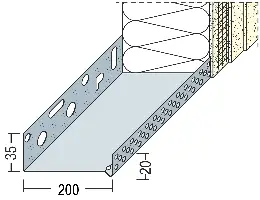 Profil soclu-jgheab WDVS, din aluminiu, 200mm, 90820 (9218), 2,50 ml/bară, 6 bare/legătură, Z490820