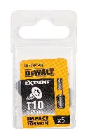 Bits T10 x 25mm EXTREME® IMPACT TORSION DEWALT® schlagfest 5Stk/Pack, ZDT7379T-QZ
