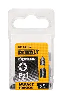 Bits PZ1 x 25mm EXTREME® IMPACT TORSION DEWALT® schlagfest 5Stk/Pack, ZDT7386T-QZ