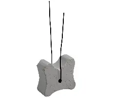 Piesă din beton fibros, în formă de os, cu sârmă, 45/55/60mm, lăţimea de tăiere 28mm, 125 bucăţi/sac, 40 saci/palet, ZFBEKD45