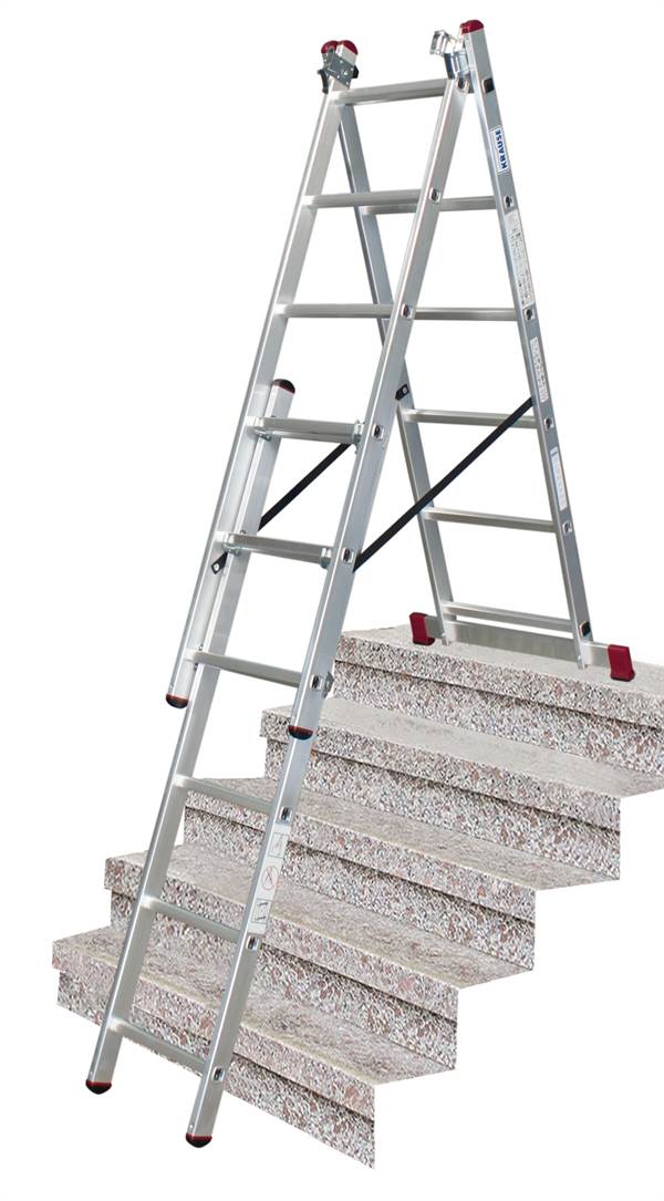 Vielzweckleiter Alu KRAUSE® CORDA® 3x6 Sprossen 1,70-3,65m, Treppenf., Gew. 9,0kg, Z033369