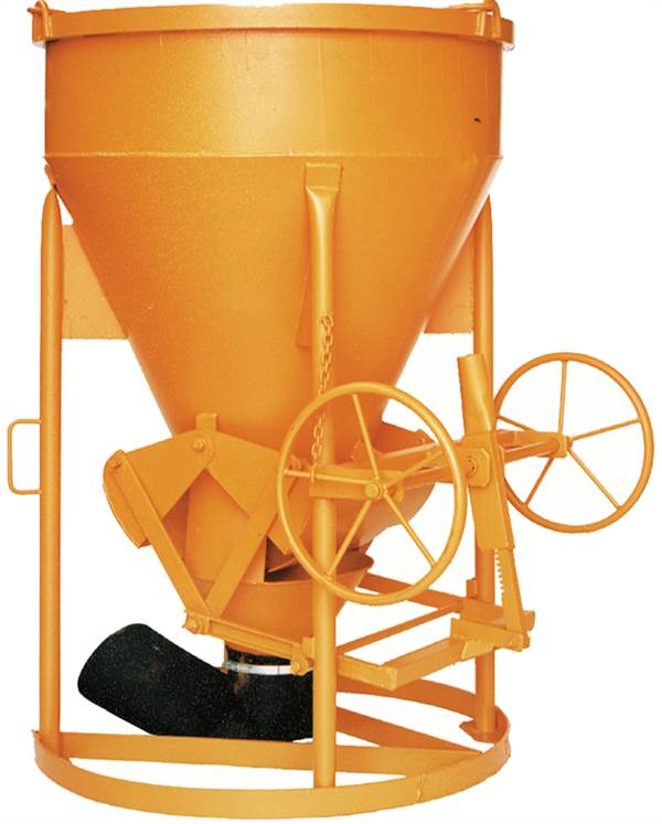 Siloz pentru beton 1016.13H, 1250l cilindric-conic, cu roată de mână, Z10870