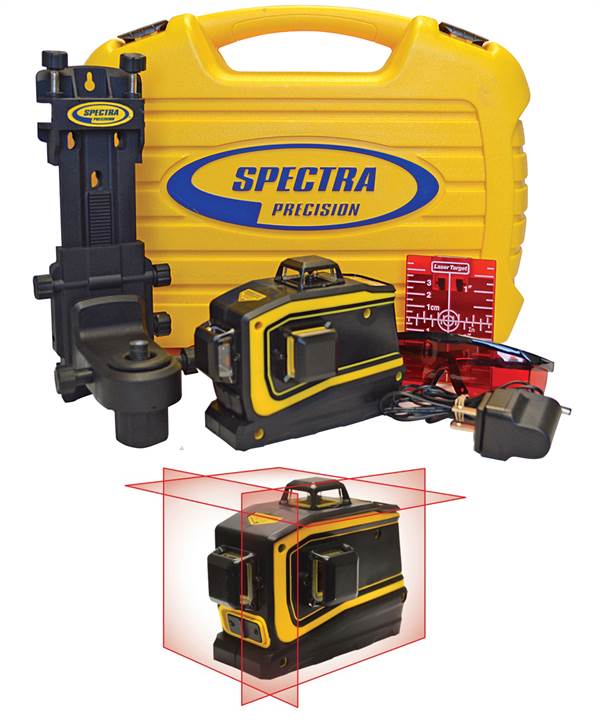 =81= Laser-linie SPECTRA LT56 cu 3 planuri incl. adaptor, placă ţintă, ochelari, în trusă, Z120056