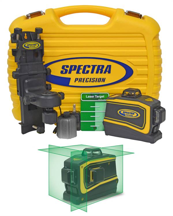=81= Linienlaser SPECTRA LT58G 3-Ebenen inkl. Ladegerät, Zieltafel, Adapter im Koffer, Z120058G