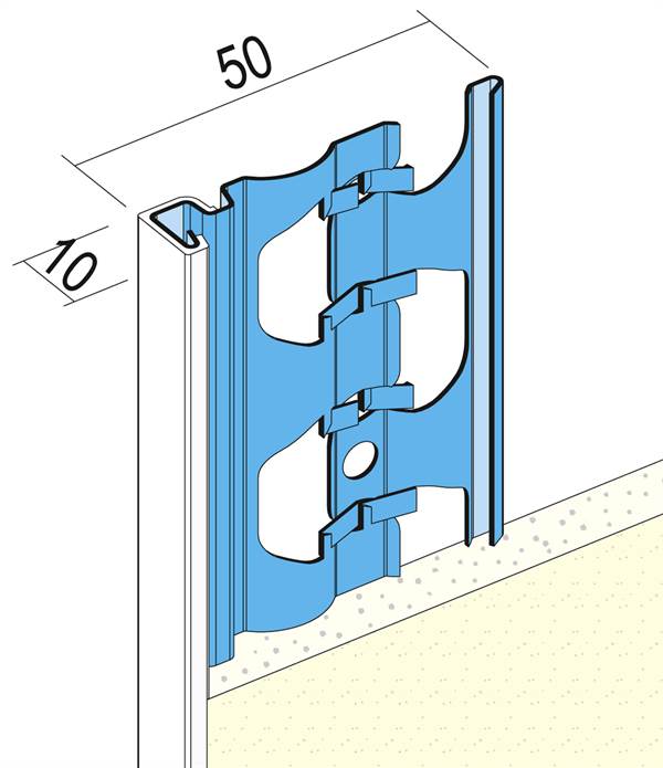 Profil pentru închiderea tencuielii 1224, 10mm, 3,0 ml/bară, 25 bare/legătură, 50 legături/palet, Z41224300