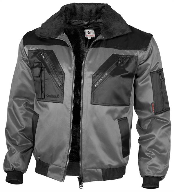 Jachetă pilot QUALITEX, gri/neagră, cu dungi, 265 g/m², mărime XXL, Z23621XXL