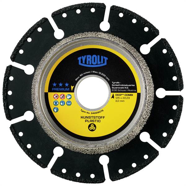 Trenn- u. Anfasscheibe Kunststoff UC3 125x3,0x22,23mm DCCI COMBI TYROLIT, Z34228075