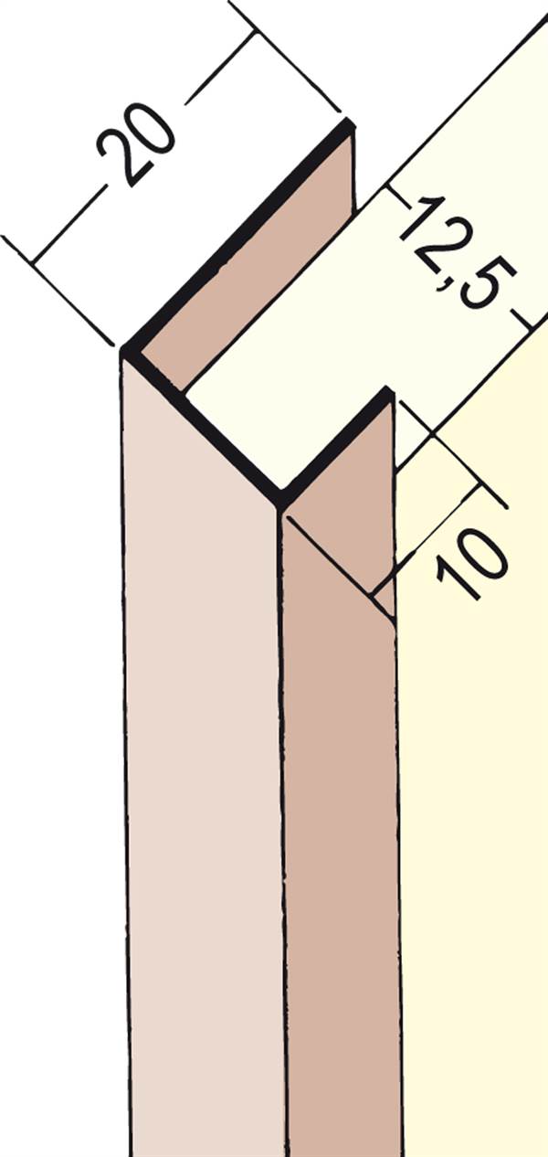 Profil de încadrare din PVC 3741, 12,5mm, 2,5 ml/bară, 50 bare/legătură, 42 legături/palet, Z43741250