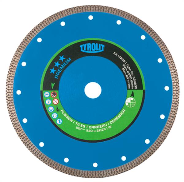 Pânză-ferăstrău diamantată, pentru gresie, 1A1R, 125 x 1,2 x 22,23mm, DCT, TYROLIT, Z475831