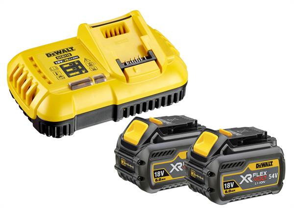 =80= Akku-Starterset DEWALT® DCB118T2 2x54V FLEXVOLT 6,0Ah Akkus, Schnellladegerät, ZDCB118T2-QW1