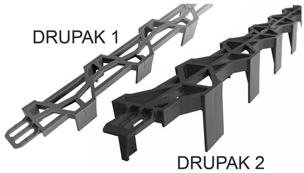 Distanţier DRUPAK 2, 40mm, fără PVC, 2 ml/bucată, îngropat, 60 ml/legătură, 60 legături/palet, ZDPF402002