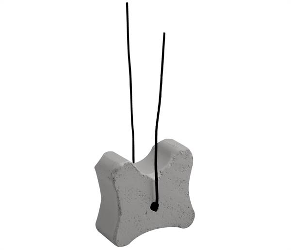 Piesă din beton fibros, în formă de os, cu sârmă, 20/25/30mm, lăţimea de tăiere 22mm, 500 bucăţi/sac, 50 saci/palet, ZFBEKD20