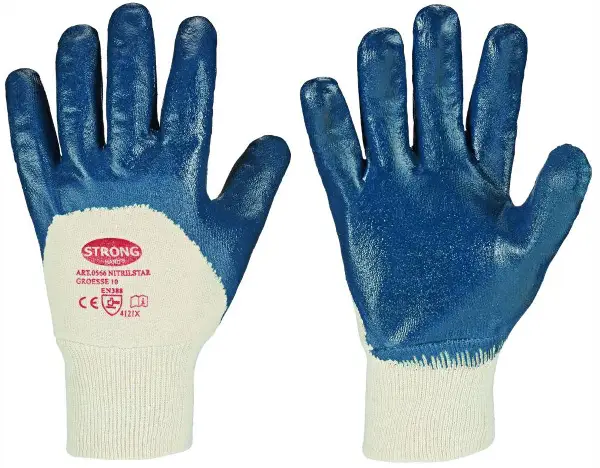 Mănuşă NITRILSTAR STRONGHAND®, dublu imersată, manşetă tricotată, EN 388, mărime 9, Z052709