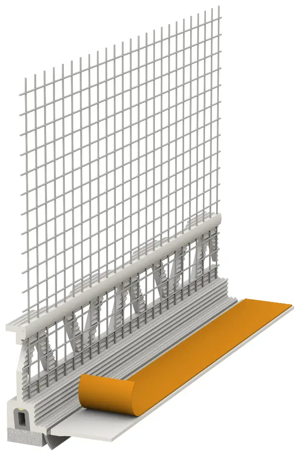 Profil etanşare aplicare tencuială, 3D Mini, ţesătură WDVS şi buză, 2,4 ml/bară, 25 bare/cutie, 40 cutii/palet, Z1124LO