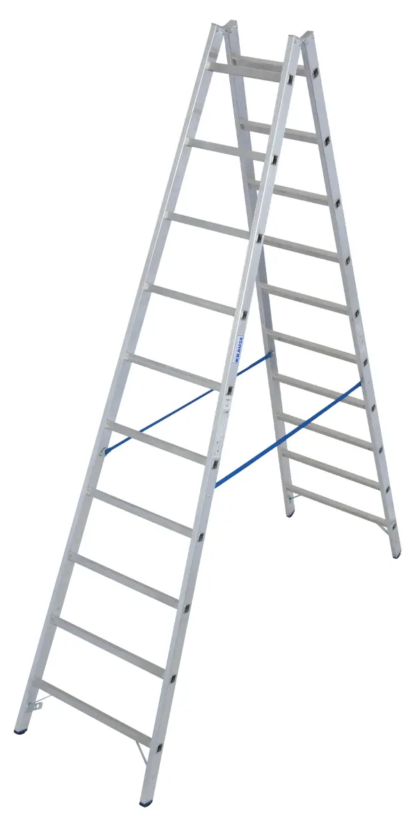 Sprossen-Doppelleiter Alu KRAUSE® STABILO® 2x10 Sprossen 2,90m, AH= 4,10m, Gew. 10,7kg, Z124937