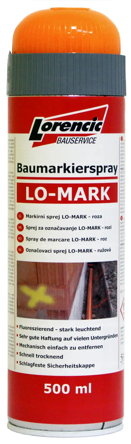 =§= Spray de marcare LO-MARK orange 500ml, 12buc/cutie, 75cutii/Pal, Z241616LO
