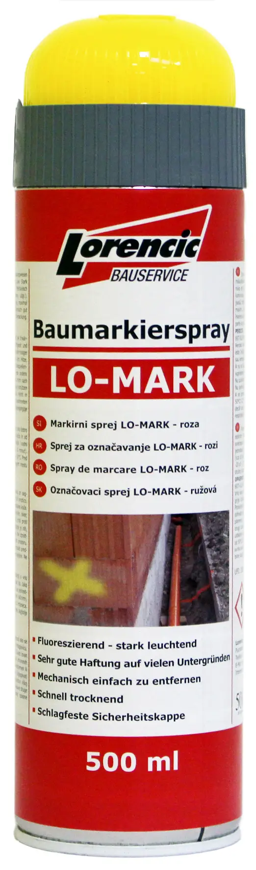 =§= Spray de marcare LO-MARK galben 500ml, 12buc/cutie, 75cutii/Pal, Z241617LO