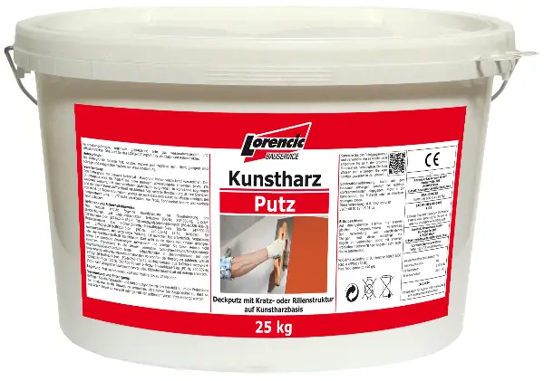 Kunstharzputz Kratz 1,5mm, weiß, Verbrauch 2,5kg/m², 25kg/Kübel, 32Kübel/Pal, Z2510325LOW