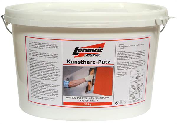 Kunstharzputz Rille 2,0mm, farbig, Verbrauch 2,6kg/m², 25kg/Kübel, 32Kübel/Pal, Z25106225LO