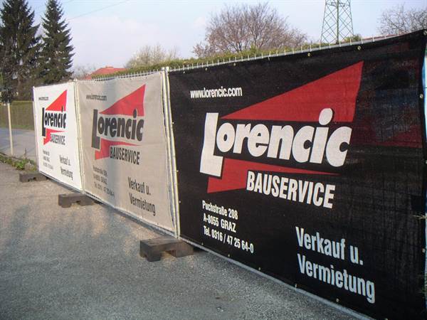 Gard de protecţie vizuală pentru construcţii, 340 x 175cm, imprimare digitală, 21-50 bucăţi, 330g/m², Z34017520