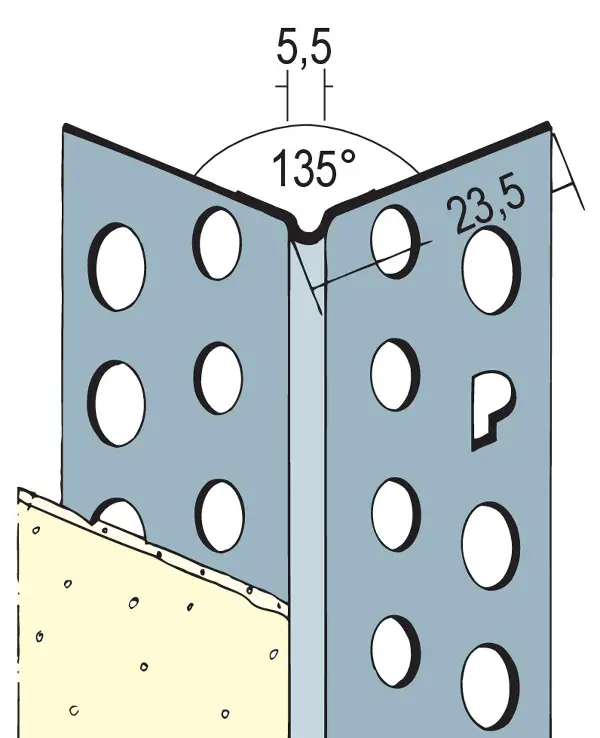 Vinclu-colţar din aluminiu, în unghi de 135°, 3,0 ml/bară, 50 bare/legătură, Z40433
