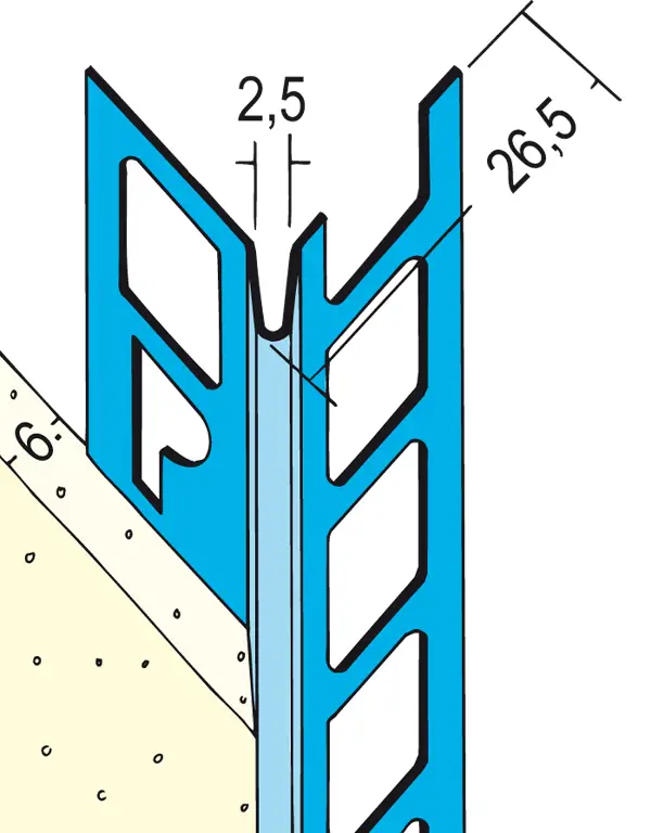 Kantenprofil 1084 Innenputz 2,5lfm/Sta, 25Sta/Bd, 77Bd/Pal, Stahl verzinkt, Z41084250