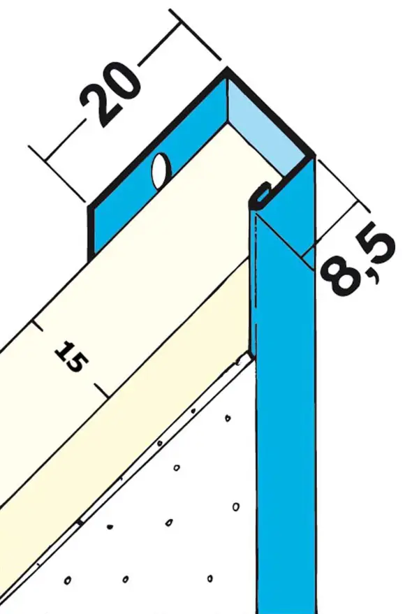 Profil de încadrare din tablă de oţel 1122, 15mm, 2,5 ml/bară, 25 bare/legătură, 70 legături/palet, Z41122250