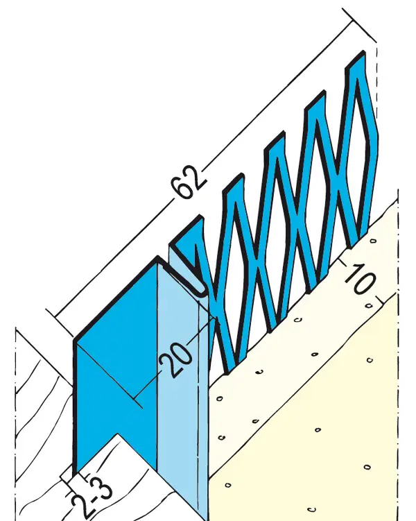 Profil pentru închiderea tencuielii 1306, 10mm, 3,0 ml/bară, 15 bare/legătură, 47 legături/palet, Z41306300