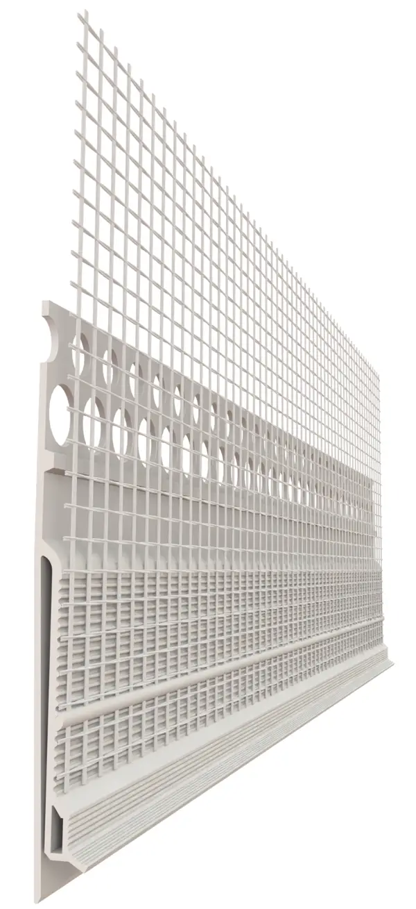PVC-Blechanschlussprofil m. WDVS-Gewebe Steckverb. 2,5lfm/Sta VPE25 = 62,5lfm 40Kart/Pal, Z43749250LO